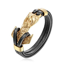 Load image into Gallery viewer, MKENDN Men Gold Leo Lion Bracelet