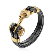 Load image into Gallery viewer, MKENDN Men Gold Leo Lion Bracelet