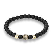 Load image into Gallery viewer, MKENDN Men Fashion Black CZ Ball Bracelet