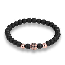 Load image into Gallery viewer, MKENDN Men Fashion Black CZ Ball Bracelet