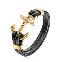 Load image into Gallery viewer, MKENDN Men Double Wolf Leather Bracelet